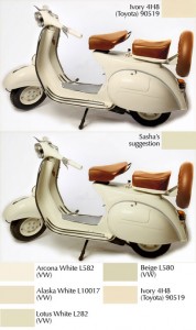 classic vespa colour swatchs